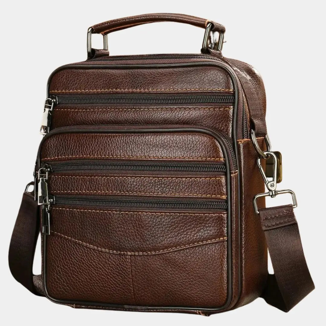 Black 100% Genuine Leather Men's Shoulder Bags Messenger Bag for Men Crossbody Bags new Small Man Designer Handbag Bolso Male Cross & Crown