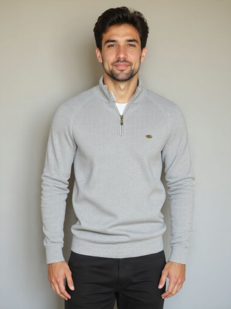 Elegant Quarter Zip Sweater - Cross & Crown