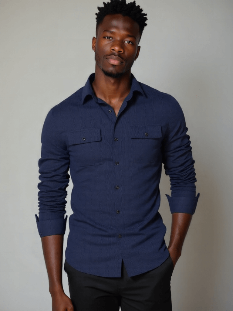Camicia essenziale in velluto a coste - <tc>Cross & Crown</tc>
