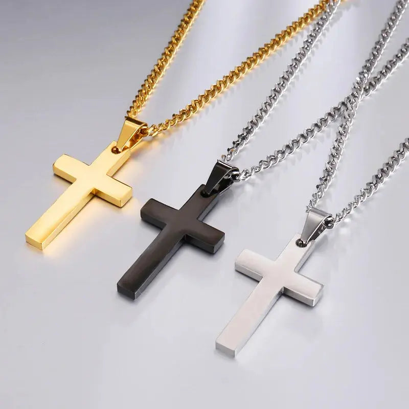 Minimalist Cross Pendant Necklace - Cross & Crown Cross & Crown