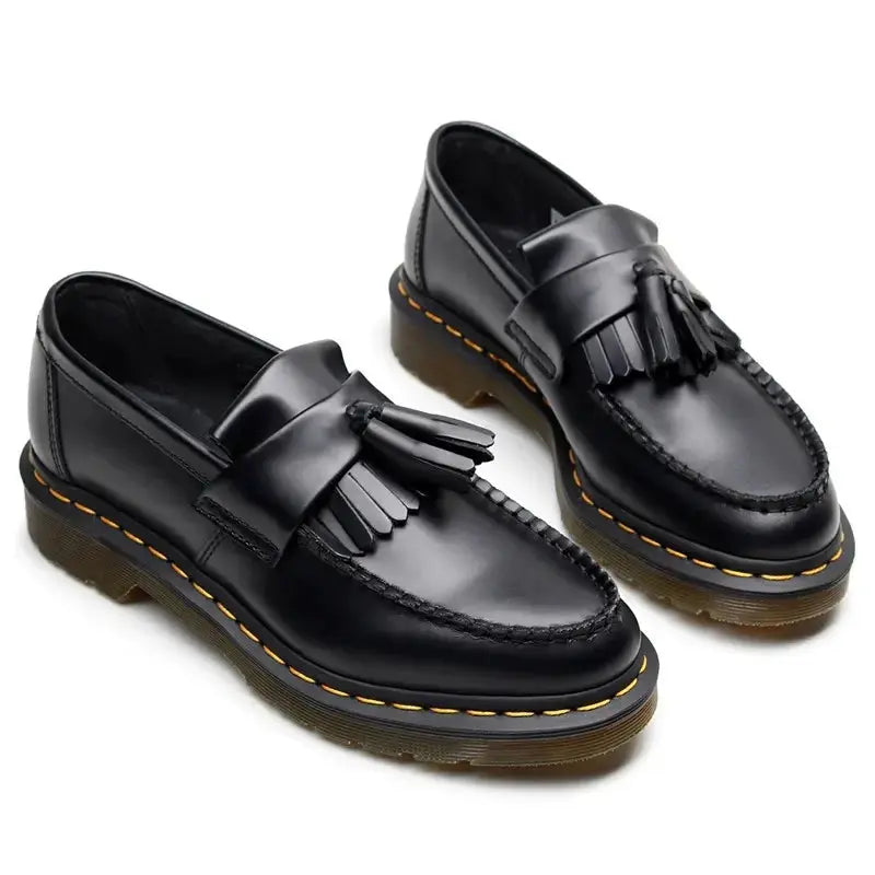 Black Leather Loafers - Cross & Crown Cross Crown