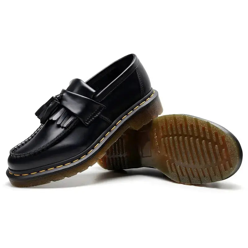 Black Leather Loafers - Cross & Crown Cross Crown