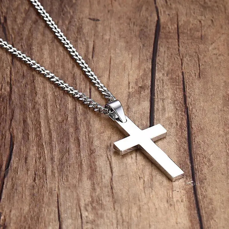 Minimalist Cross Pendant Necklace - Cross & Crown Cross & Crown