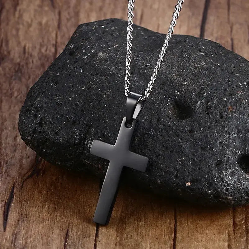 Minimalist Cross Pendant Necklace - Cross & Crown Cross & Crown