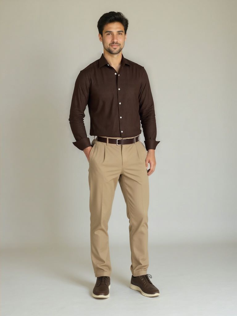 Camisa minimalista de manga larga - <tc>Cross & Crown</tc>