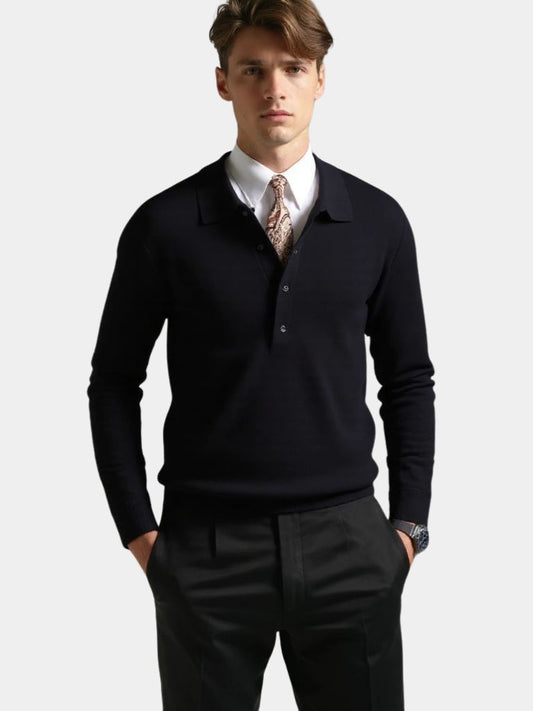 Old Money Knit Polo Sweater - Cross & Crown
