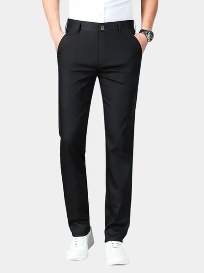 Ropa de marca, pantalones de traje de negocios rectos de lujo para hombre, pantalones formales largos informales finos y elegantes de diseñador de fibra de bambú para verano para hombre