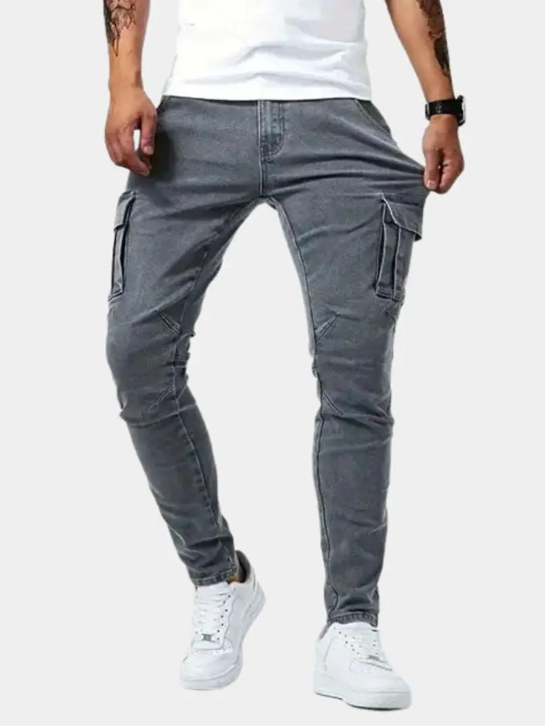 Denim Jeans Cargo Trousers - Cross & Crown