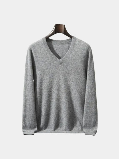 Cashmere V Neck Knitwear Sweater - Cross & Crown