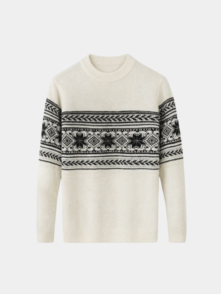 100% Wool Fair Isle Pullover Sweater Jumper - Cross & Crown