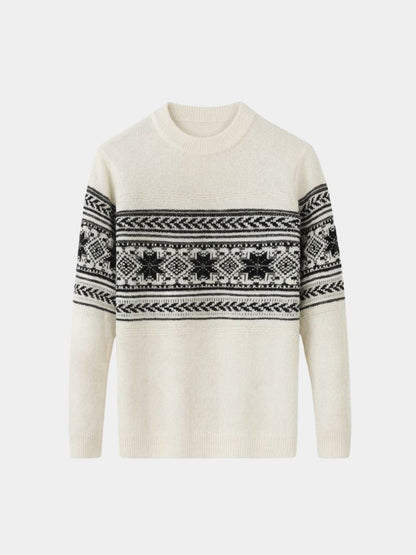 100% Wool Fair Isle Pullover Sweater Jumper - Cross & Crown