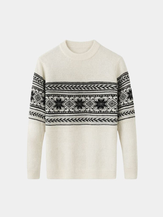 100% Wool Fair Isle Pullover Sweater Jumper - Cross & Crown