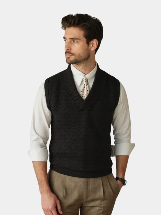 British Knit Vest Waistcoat - Cross & Crown
