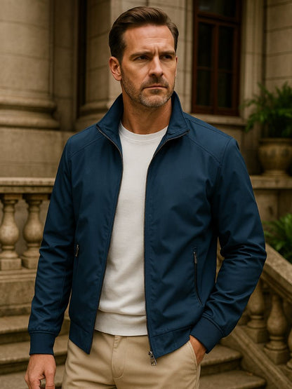 Casual Solid Bomber Jacket - Cross & Crown