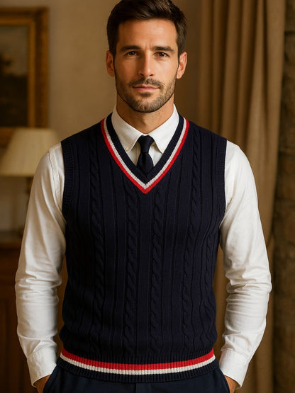 Old Money Essential Knit Vest - Cross & Crown