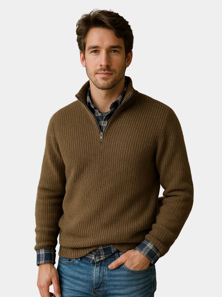 Classic Highland Quarter-Zip Sweater - Cross & Crown
