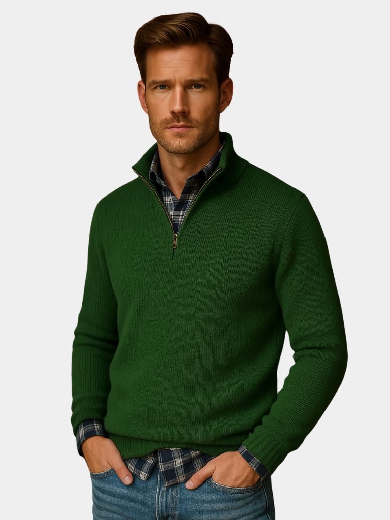 Classic Highland Quarter-Zip Sweater - Cross & Crown