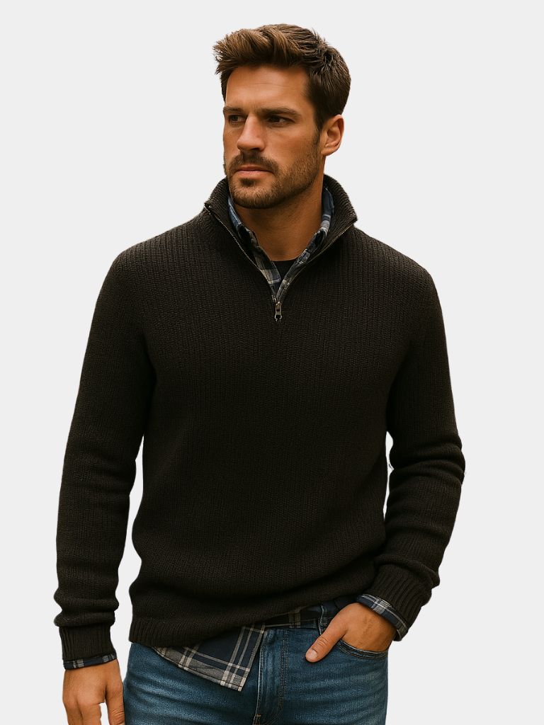Classic Highland Quarter-Zip Sweater - Cross & Crown