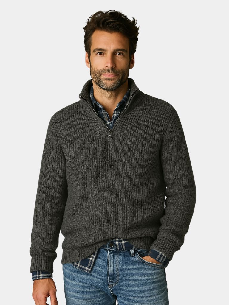 Classic Highland Quarter-Zip Sweater - Cross & Crown