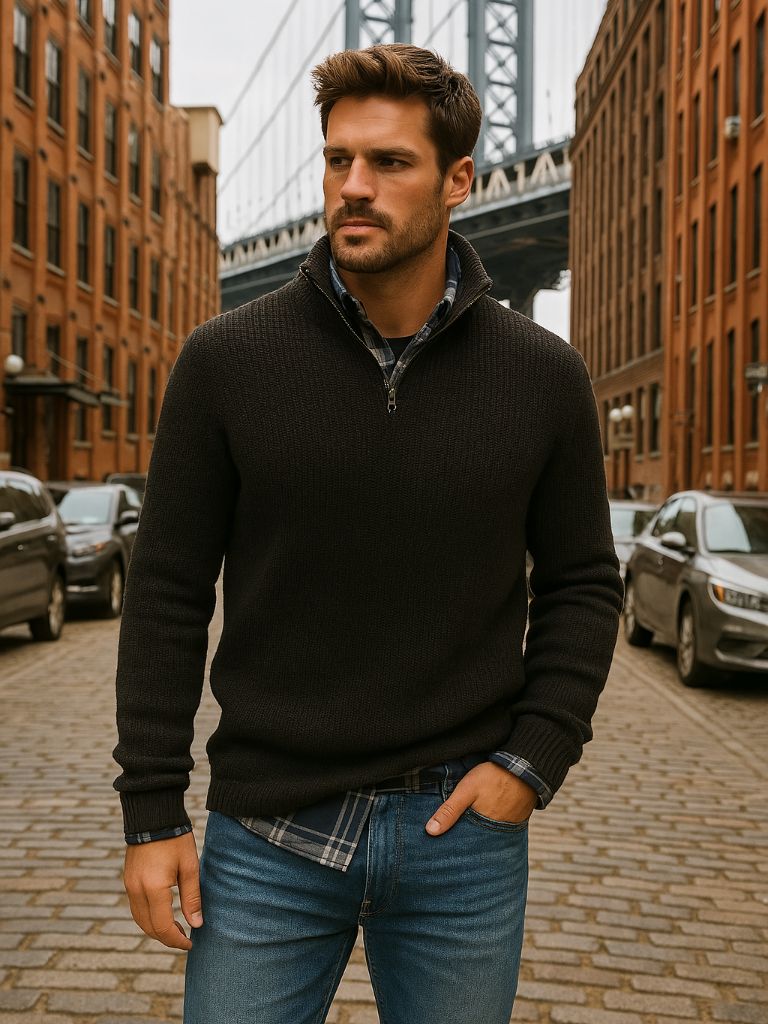 Classic Highland Quarter-Zip Sweater - Cross & Crown