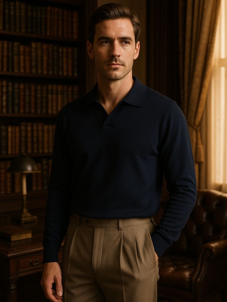 Royal Comfort Long Sleeve Polo - Cross & Crown