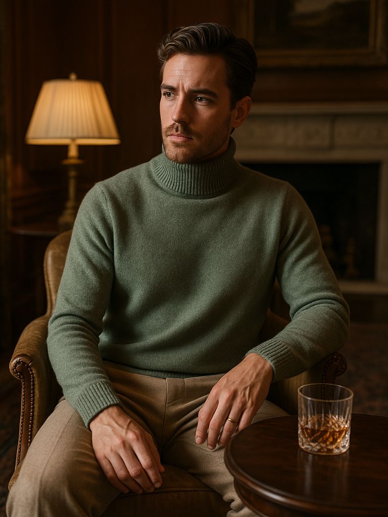 100% Merino Wool Turtleneck Sweater - Cross & Crown