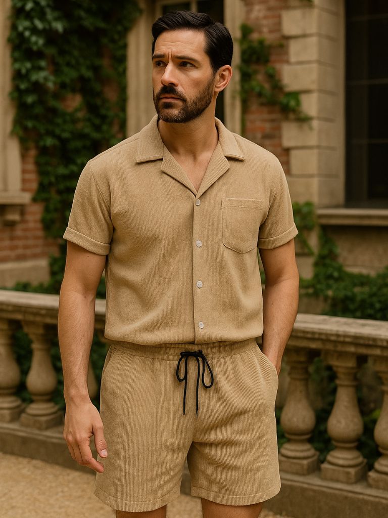 Conjunto Pana Minimalista Shorts y Camisa - <tc>Cross & Crown</tc>