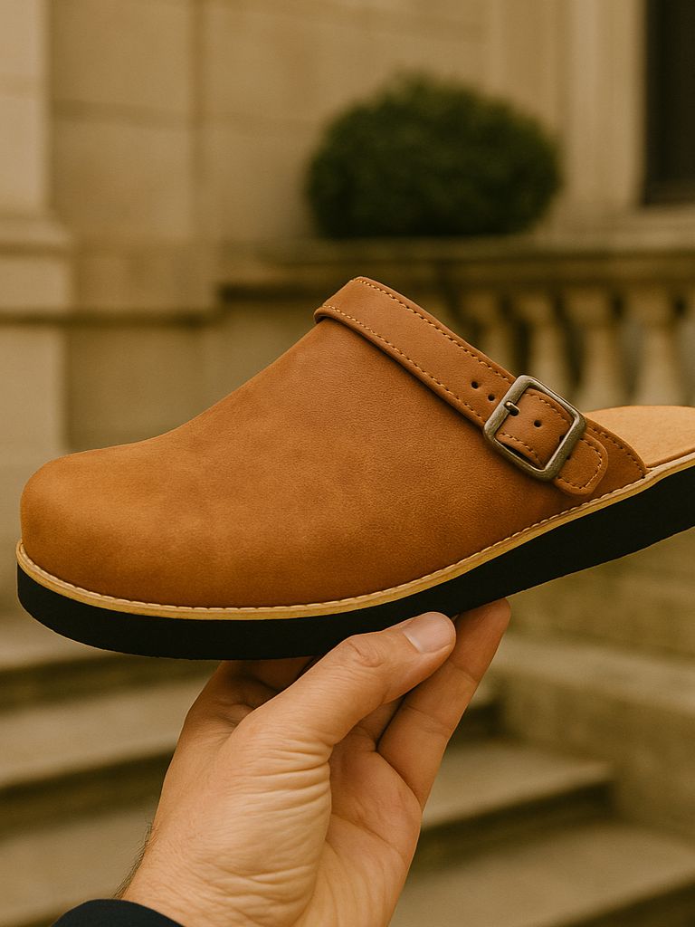 Men´s Leather Clog - Cross & Crown