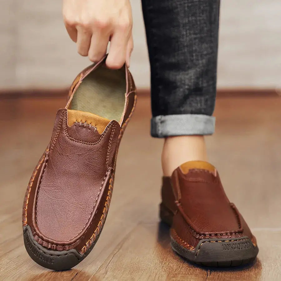 Comfortable Leather Moccasins Shoes - Cross & Crown Cross & Crown