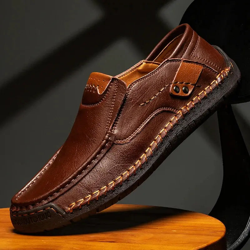 Comfortable Leather Moccasins Shoes - Cross & Crown Cross & Crown