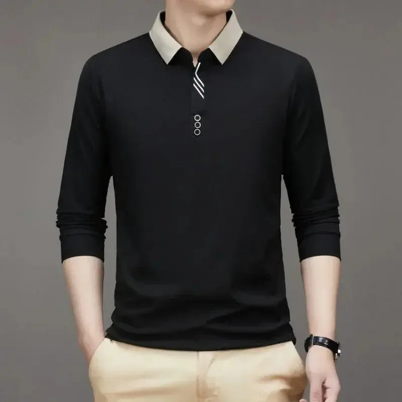 Elegant Long Sleeve Polo Shirt - Cross & Crown Cross & Crown