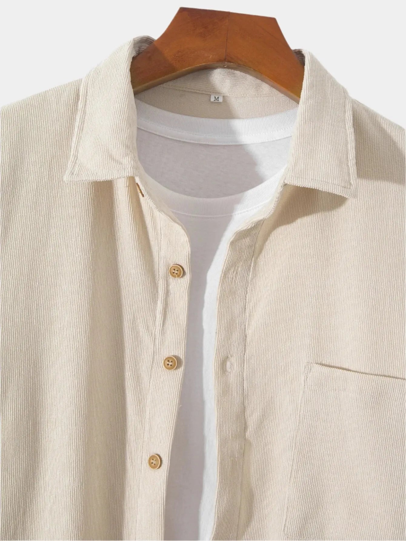 Casual Solid Corduroy Shirt - Cross & Crown CROSS & CROWN