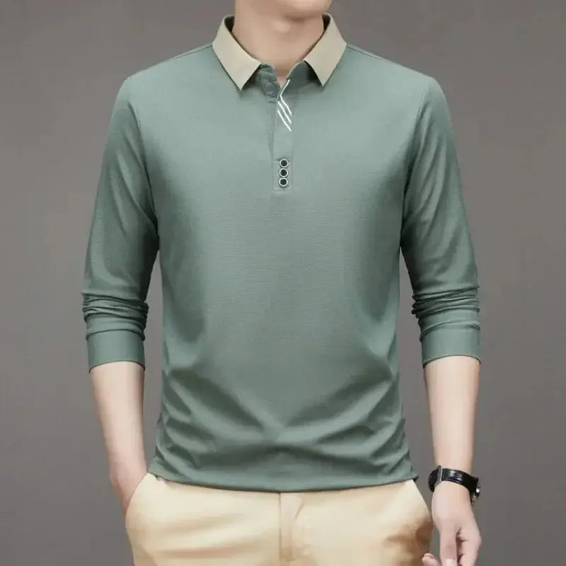 Elegant Long Sleeve Polo Shirt - Cross & Crown Cross & Crown