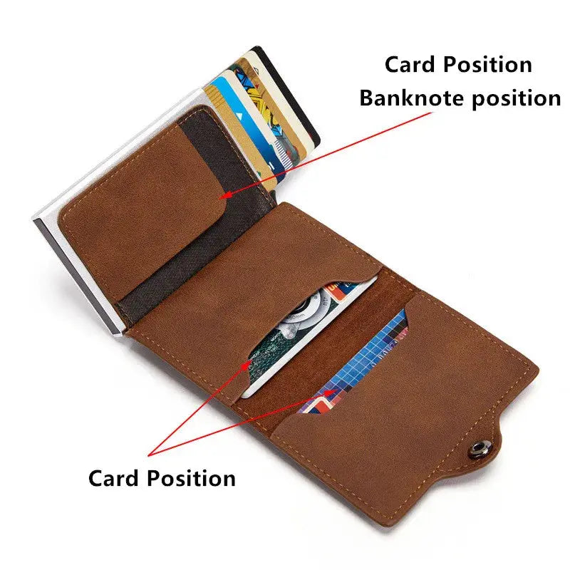 Essential Modern Wallet with AirTag Holder RFID Blocking - Cross & Crown Cross & Crown