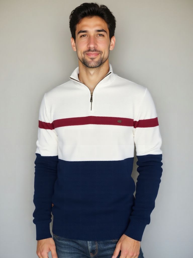 Quarter-Zip Jumper Sweater - Cross & Crown