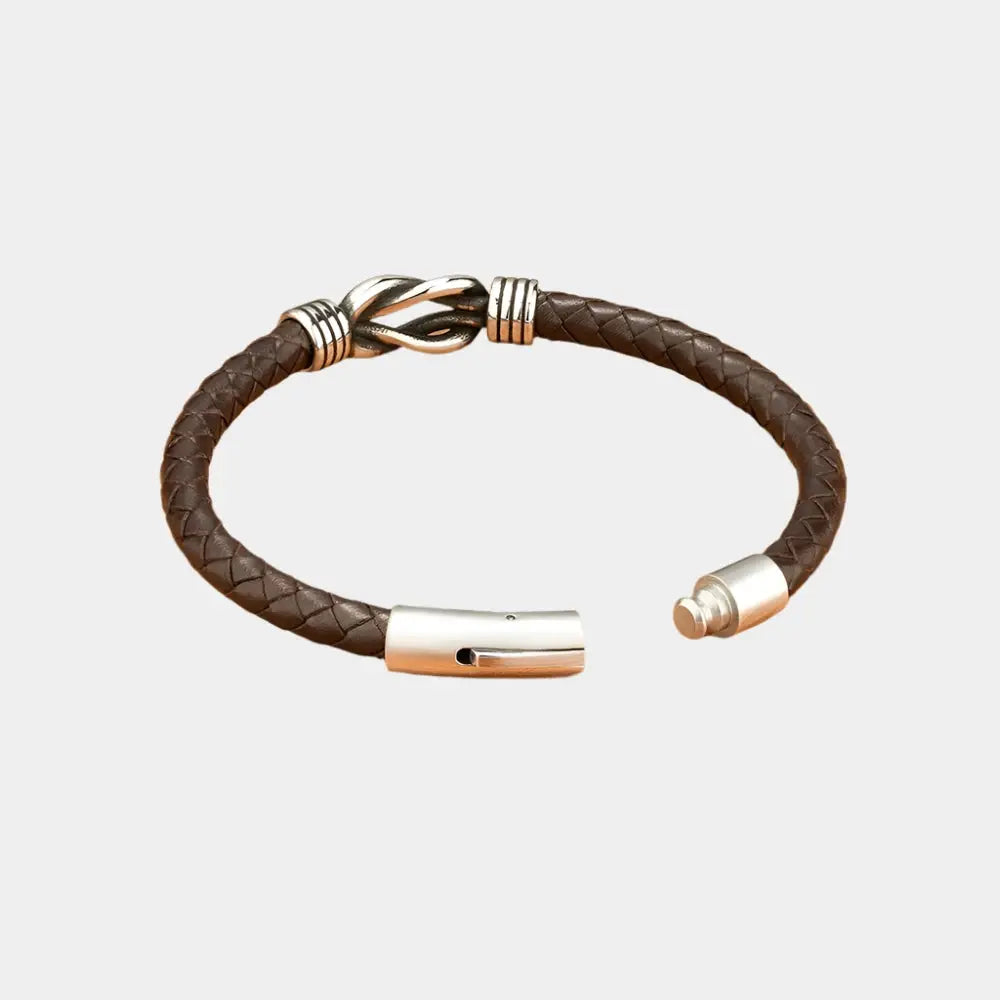 Thin Leather Bracelet - Cross & Crown Cross Crown