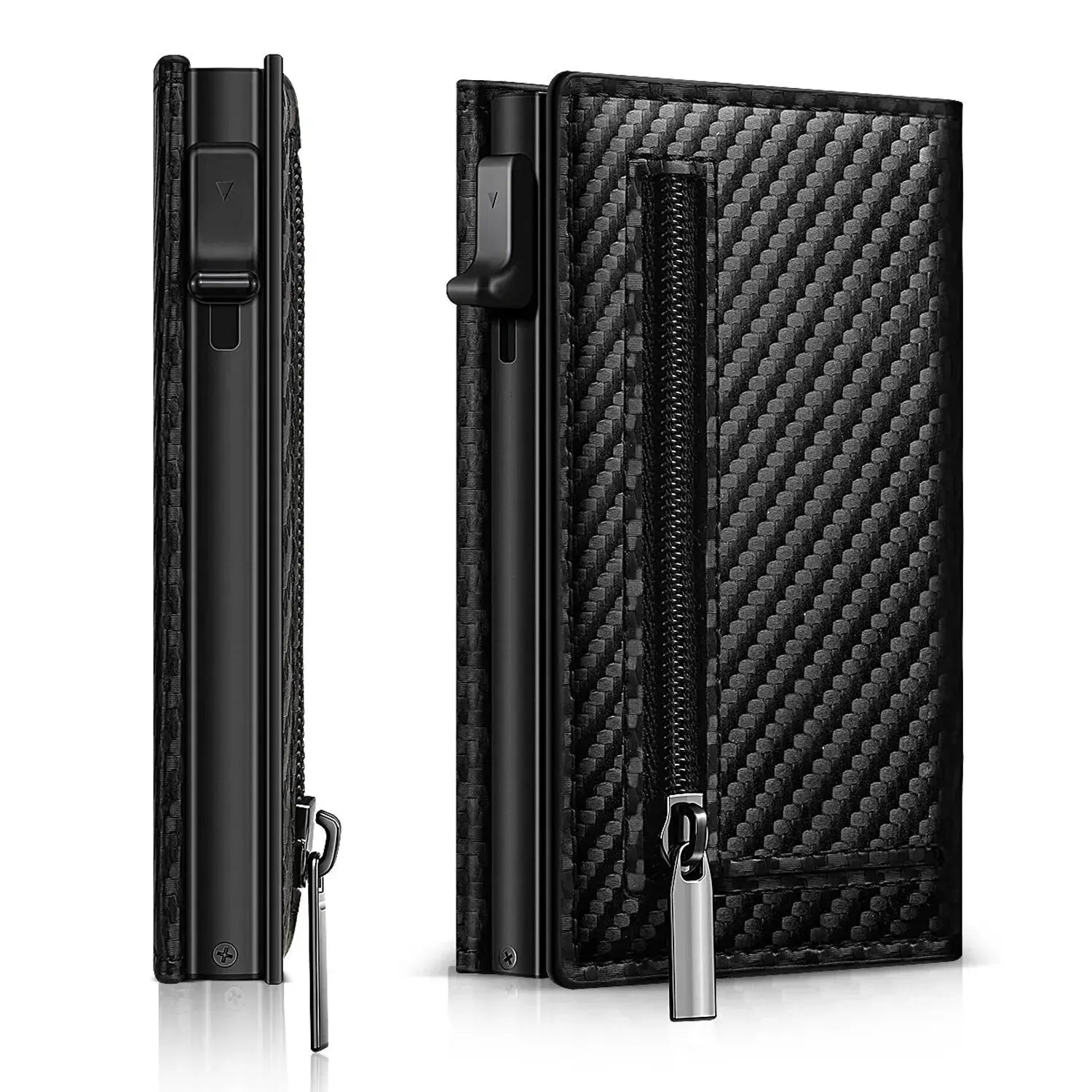 Carbon Fiber Wallet with Air Tag Holder RFID Blocking - Cross & Crown Cross & Crown