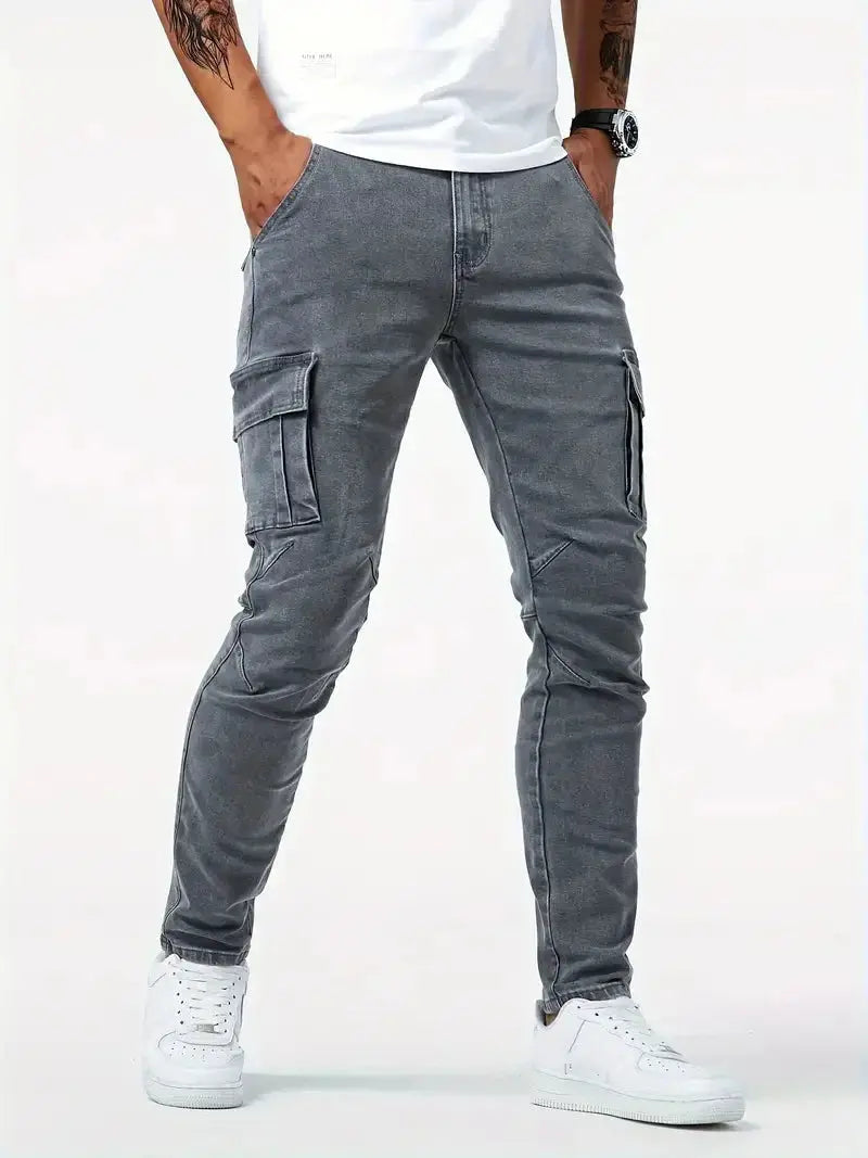 Denim Jeans Cargo Trousers - Cross & Crown CROSS & CROWN