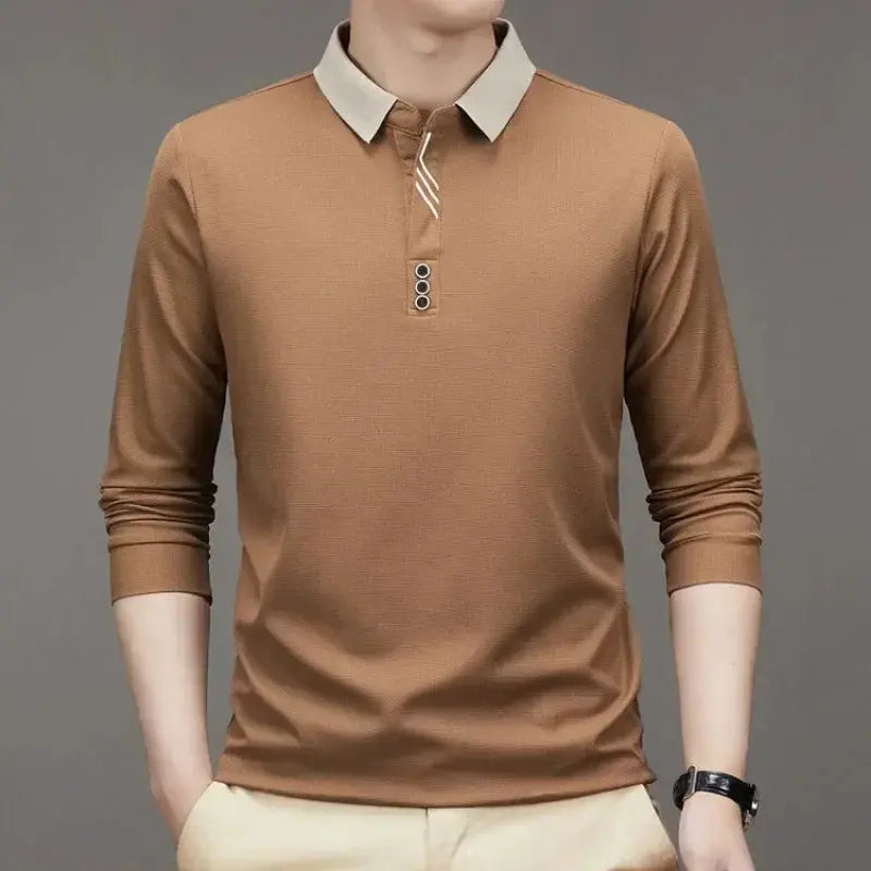 Elegant Long Sleeve Polo Shirt - Cross & Crown Cross & Crown