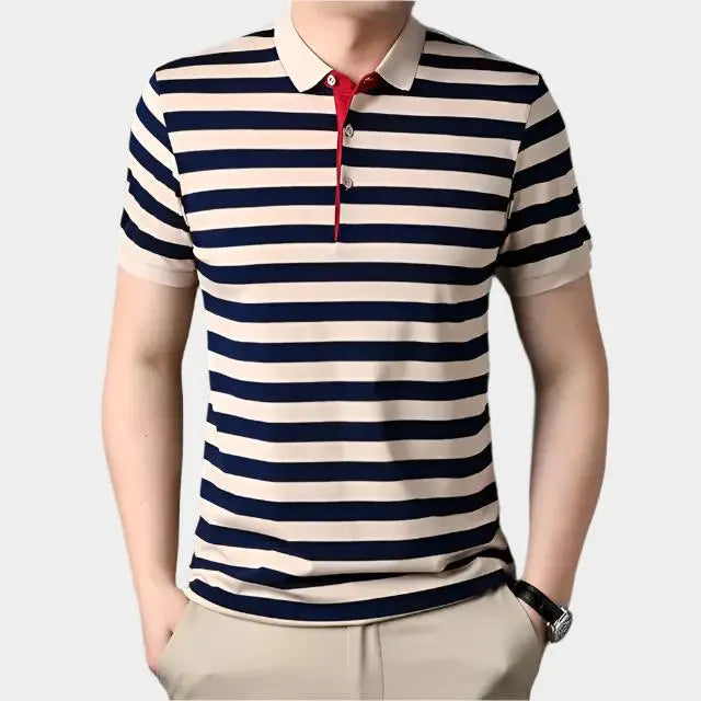 Summer Stripe Polo Shirt - Cross & Crown CROSS & CROWN