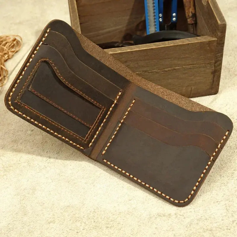 Handmade Vintage Leather Wallet - Cross & Crown Cross & Crown