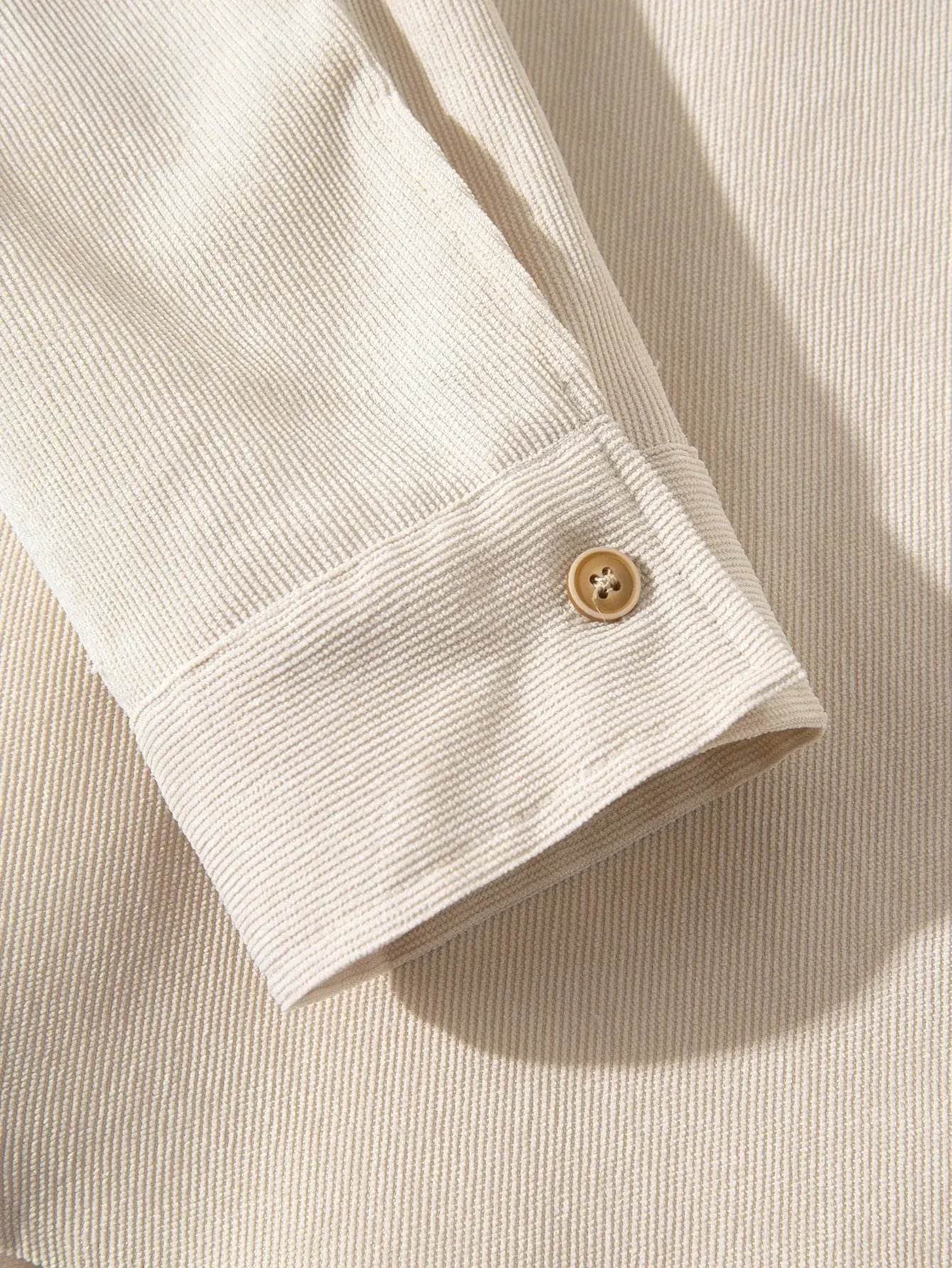 Casual Solid Corduroy Shirt - Cross & Crown CROSS & CROWN