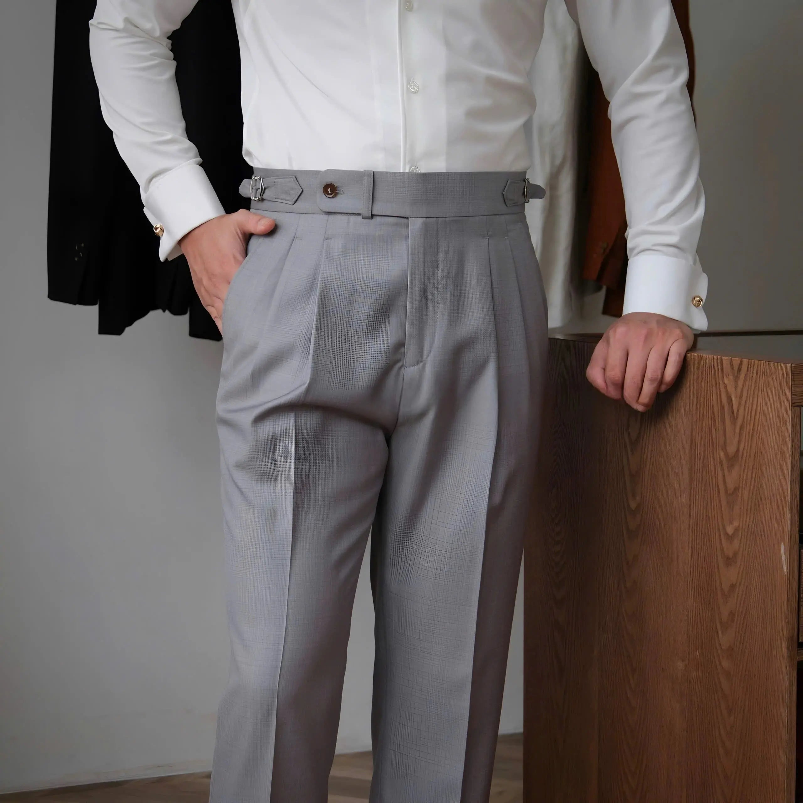 Classic Genova Sidetab Trousers - Cross & Crown Cross & Crown