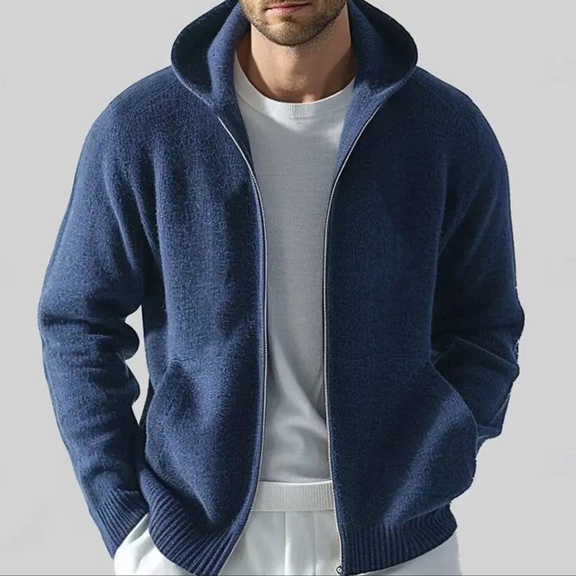 100% Merino Wool Zip Solid Color Sweater - Cross & Crown Cross & Crown