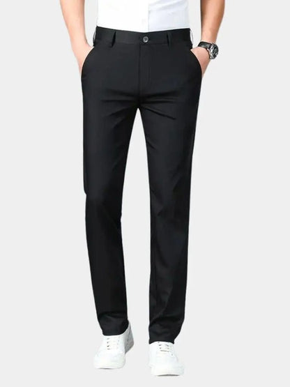Bamboo Fiber Minimalist Straight Trousers - Cross & Crown - Cross & Crown