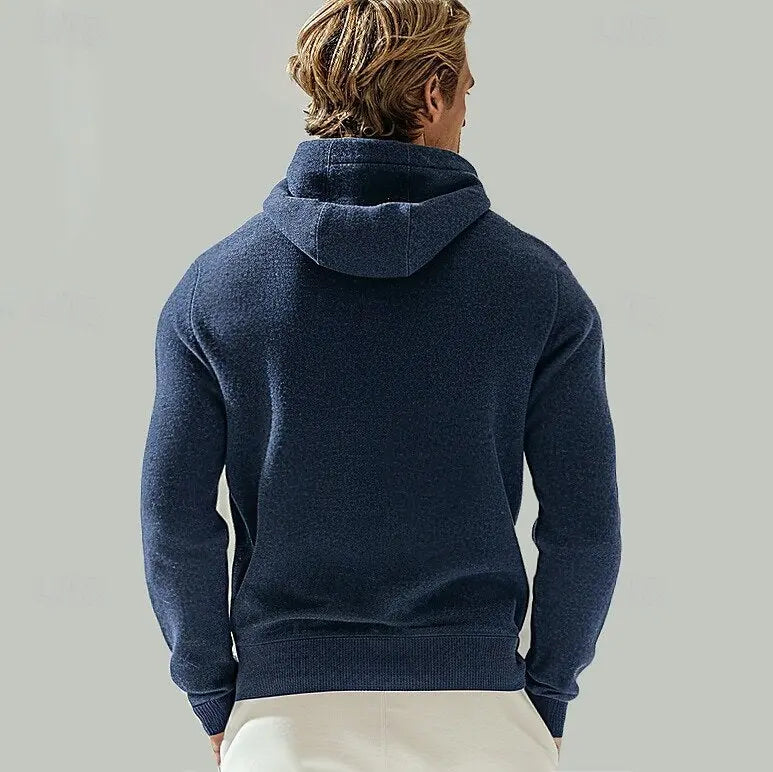 100% Merino Wool Zip Solid Color Sweater - Cross & Crown Cross & Crown