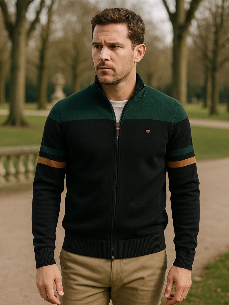 Cardigan Sweater Zipper Standing Collar Knitwear - Cross & Crown - Cross & Crown