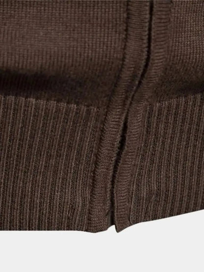 Cardigan Sweater Zipper Standing Collar Knitwear - Cross & Crown - Cross & Crown