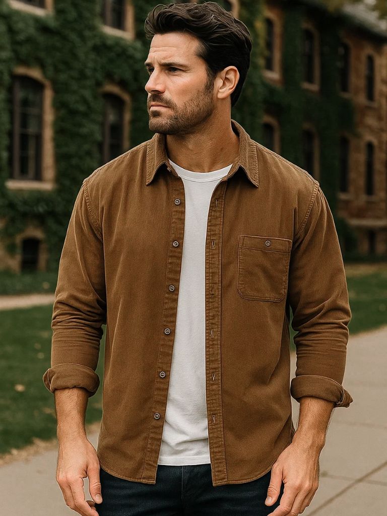 Casual Corduroy Shirt - Cross & Crown - Cross & Crown