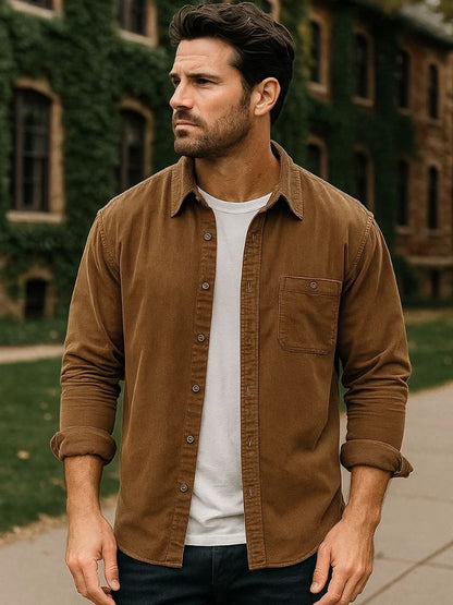 Casual Corduroy Shirt - Cross & Crown - Cross & Crown